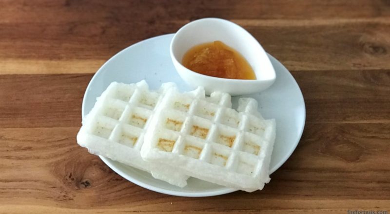 Mochi waffles with yuzu citron