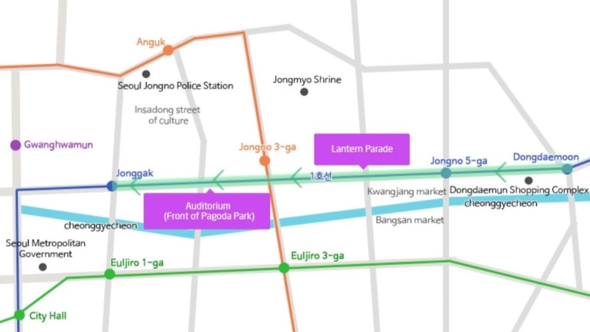 Lotus Lantern Parade - Route map