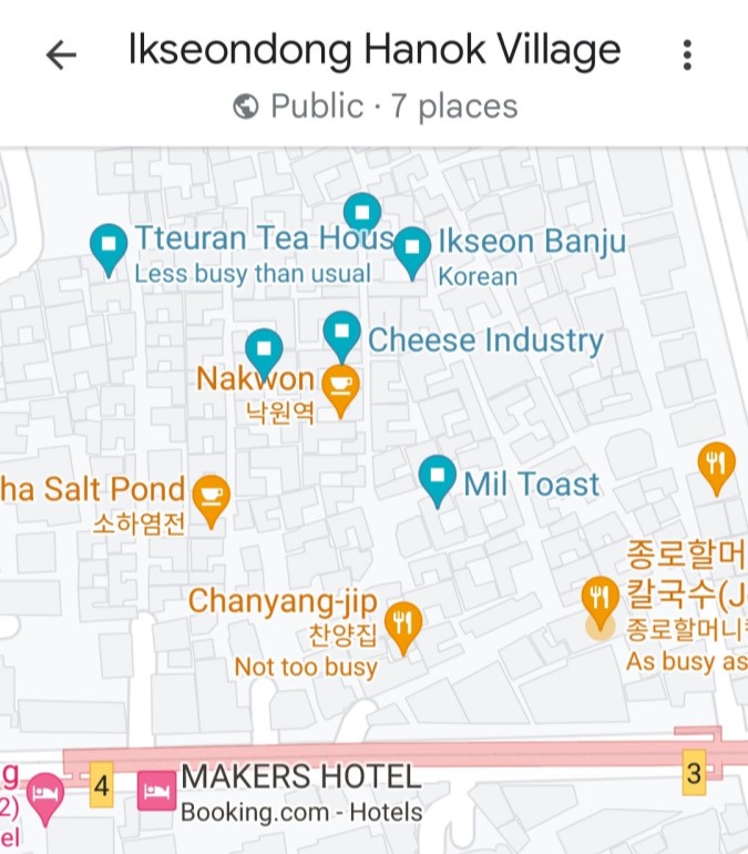 Ikseondong Hanok Village - Google Maps (List)